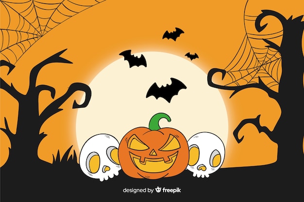 Hand drawn halloween background