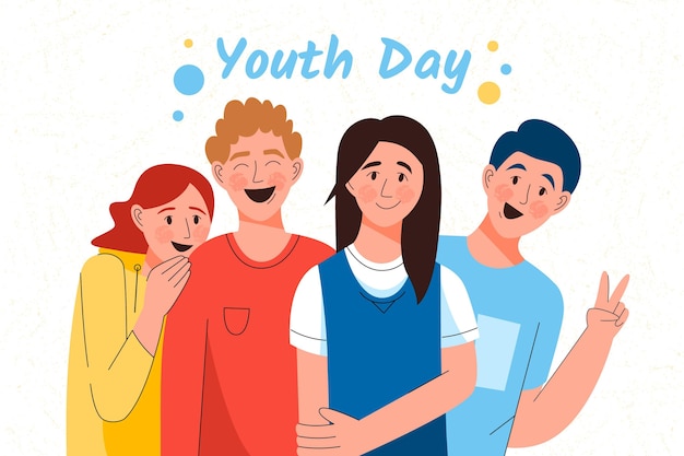 Free vector hand drawn happiness of youth day event