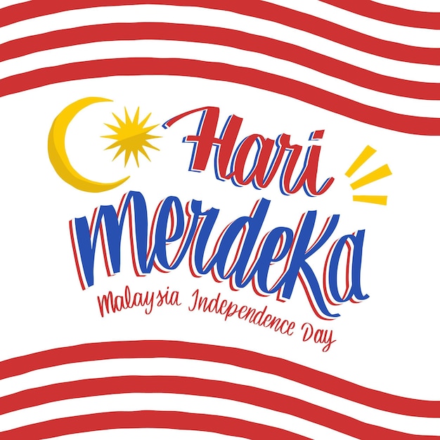 Free Vector hand drawn hari merdeka illustration