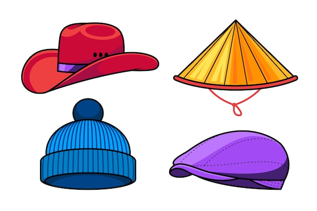 Free vector hand drawn hat cartoon illustration