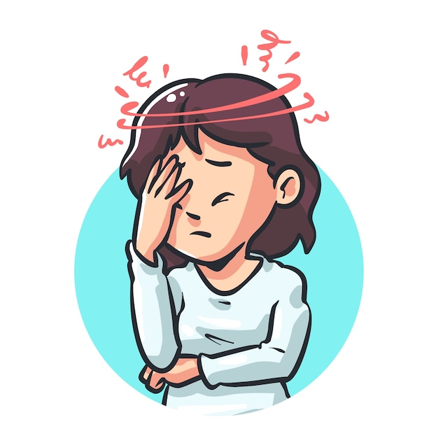 Free Vector hand drawn headache cartoon illustration