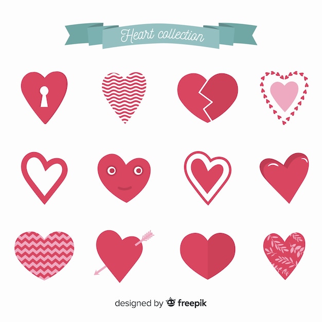 Free Vector hand drawn heart collection