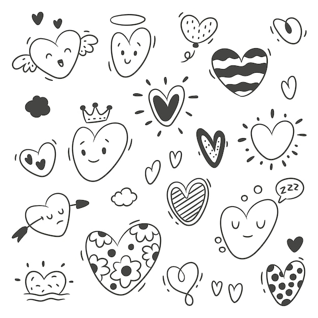 Free Vector hand drawn heart doodle illustration