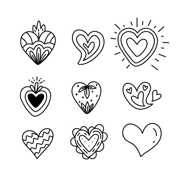 Hand drawn heart  drawing illustration