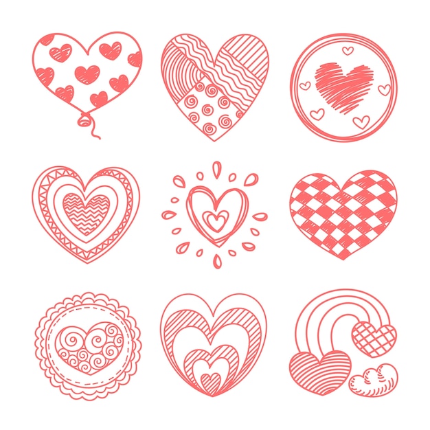 Free Vector hand drawn heart drawing illustration