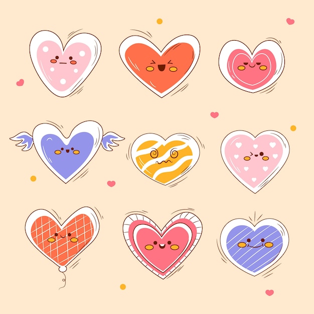 Free vector hand drawn heart drawing illustration