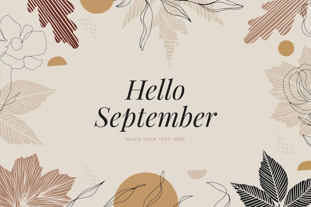 Hand drawn hello september background