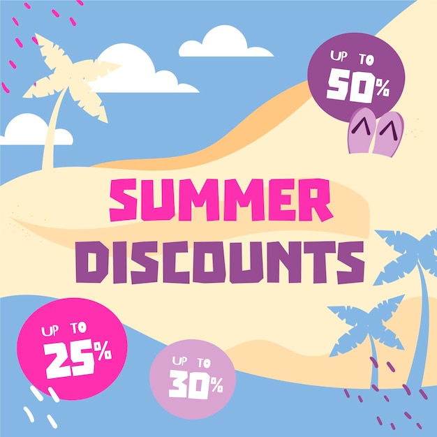 Free Vector hand drawn hello summer sale