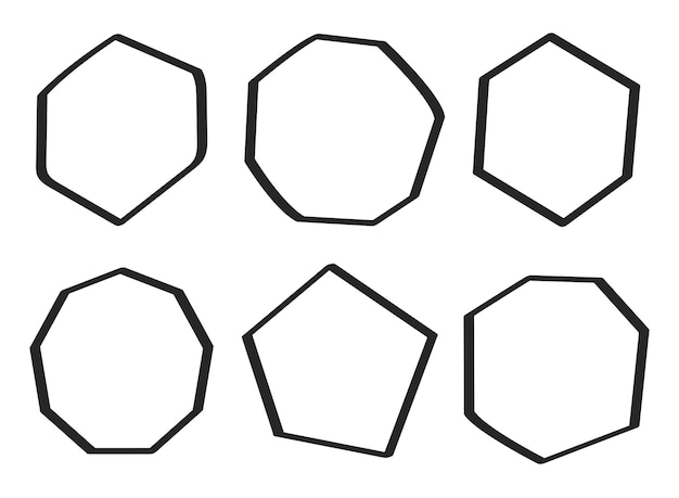 Free vector hand drawn hexagons set