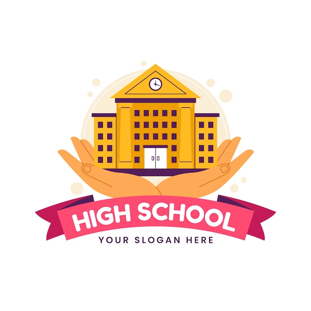 Free Vector hand drawn high school logo design