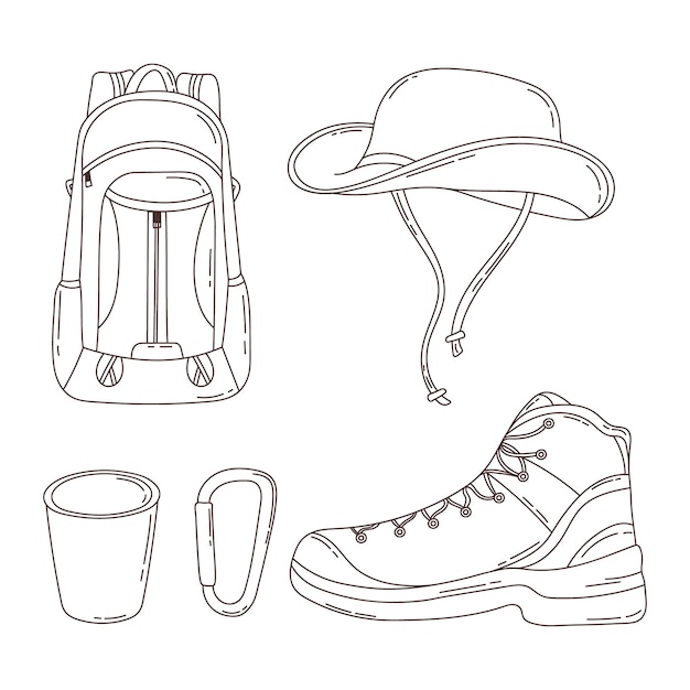 Free vector hand drawn hiking element