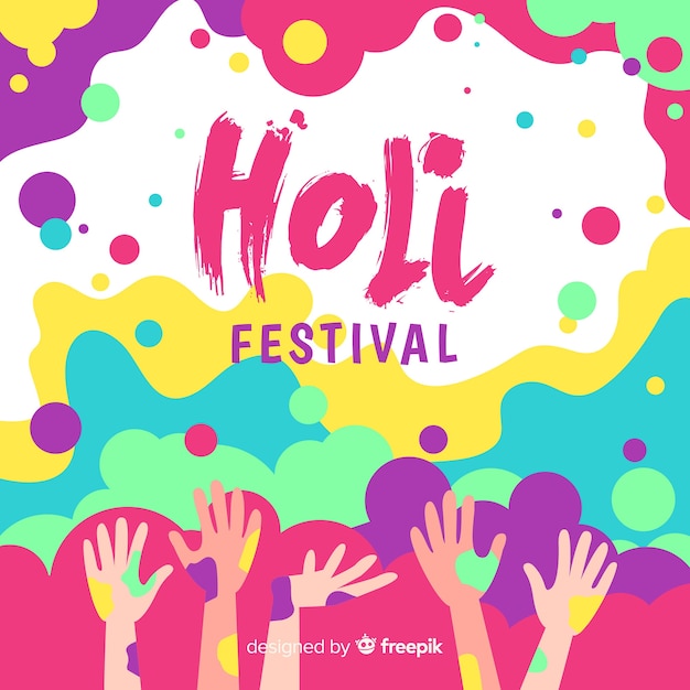 Free Vector hand drawn holi festival background