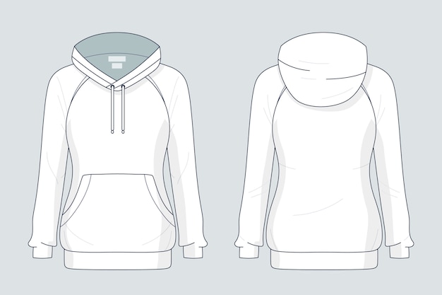 Hand drawn hoodie outline illustration