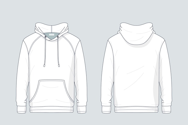 Hand drawn hoodie outline illustration