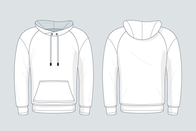 Hand drawn hoodie outline illustration