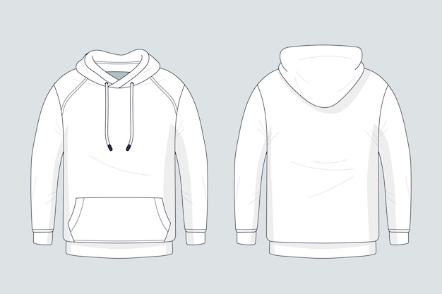 Hand drawn hoodie outline illustration