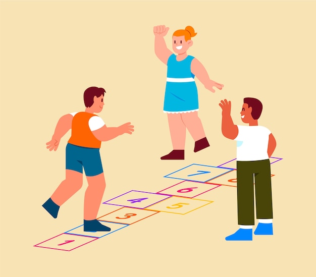 Hand drawn hopscotch illustration