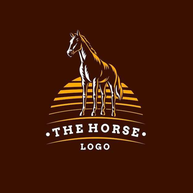 Free Vector hand drawn horse logo design