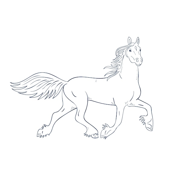 Free Vector hand drawn horse outline illustration