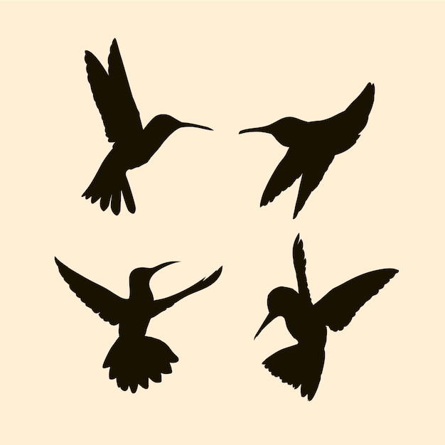 Free vector hand drawn hummingbird silhouette