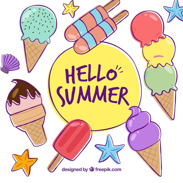 Free Vector hand drawn ice-cream background