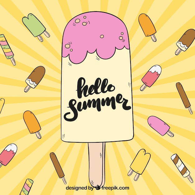 Free Vector hand drawn ice cream background