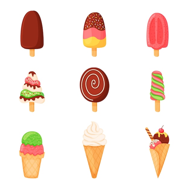 Free vector hand drawn ice cream pack