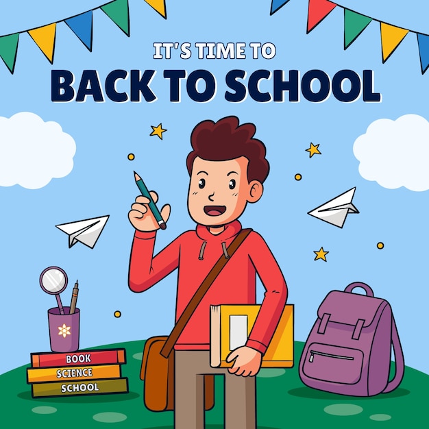 Hand drawn illustration for back to school season