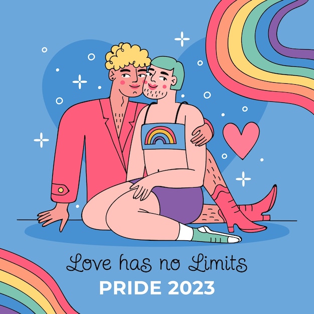 Free Vector hand drawn illustration for pride month celebration