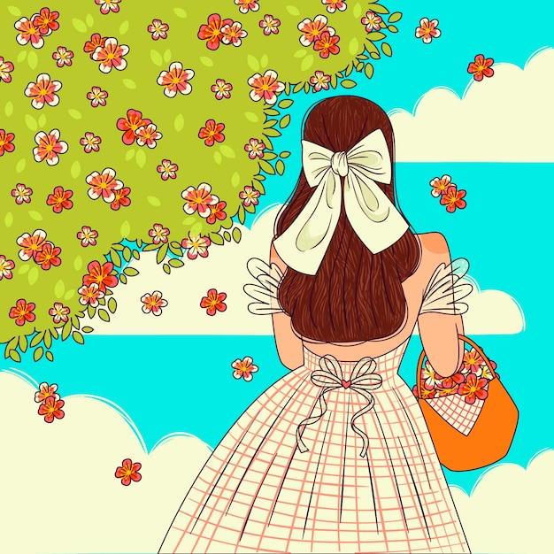 Free Vector hand drawn illustration for spring season celebration