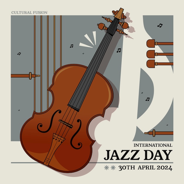 Free Vector hand drawn illustration for world jazz day