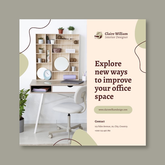 Free Vector hand drawn interior designer instagram post