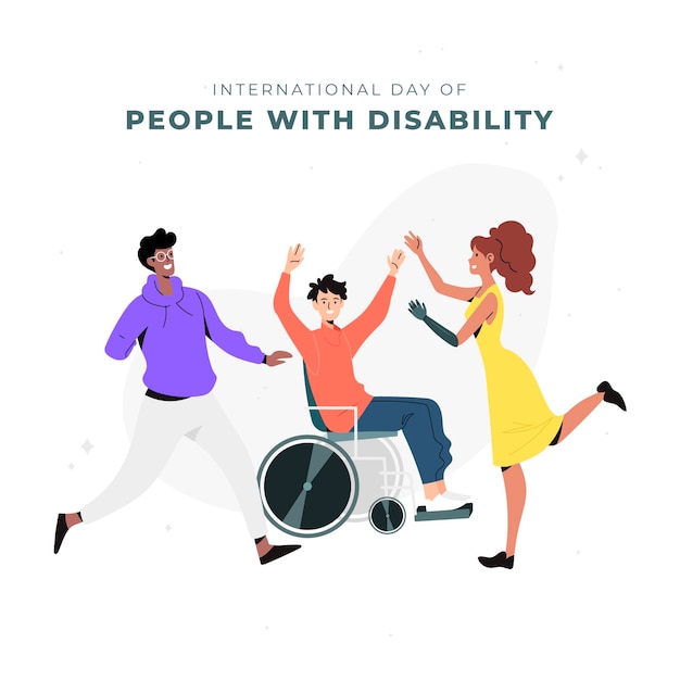 Free Vector hand drawn international day of people with disability