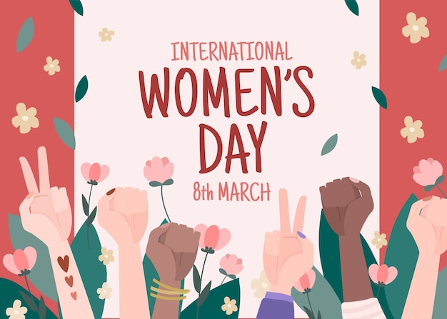 Free Vector hand drawn international women's day background