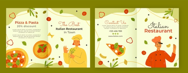 Free Vector hand drawn italian restaurant template