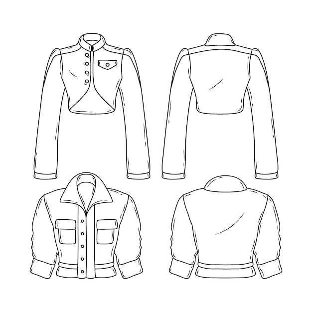 Free Vector hand drawn jacket  outline illustration