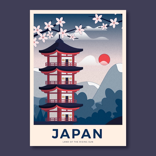 Free Vector hand drawn japan poster design