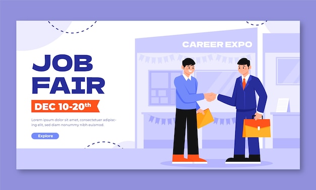 Free Vector hand drawn job fair  facebook template