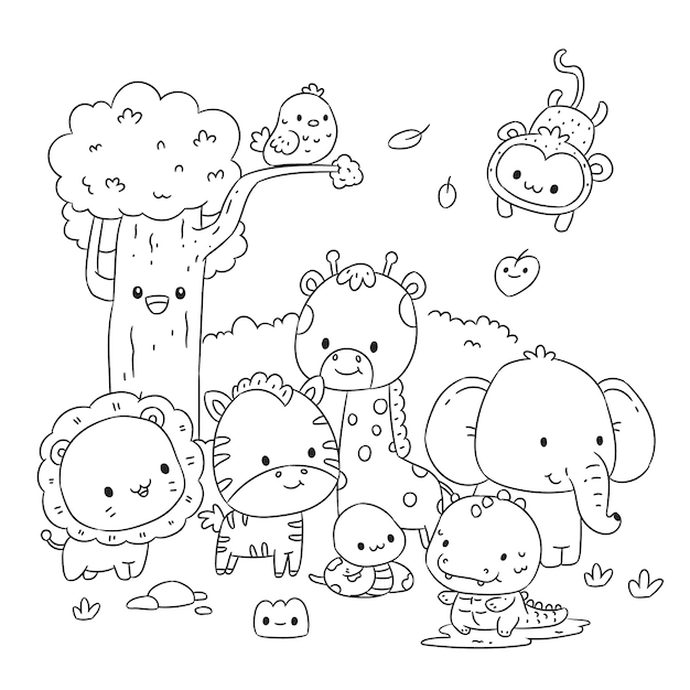 Free Vector hand drawn kawaii illustration