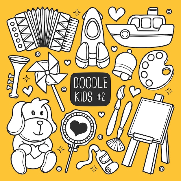 Free vector hand drawn kids doodle