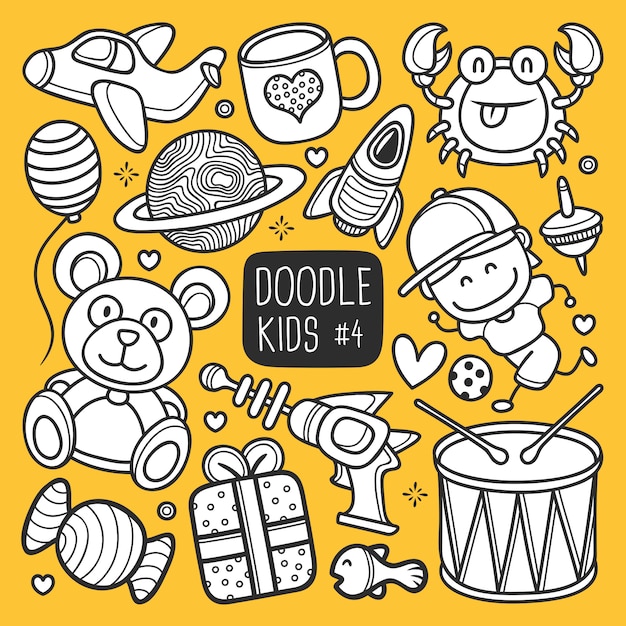 Free vector hand drawn kids doodle