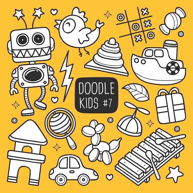 Free Vector hand drawn kids doodle