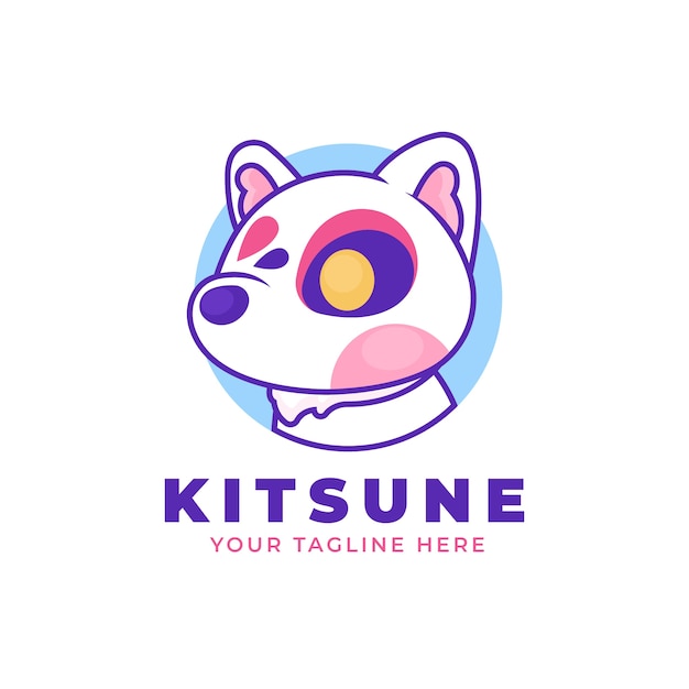 Free vector hand drawn kitsune logo template