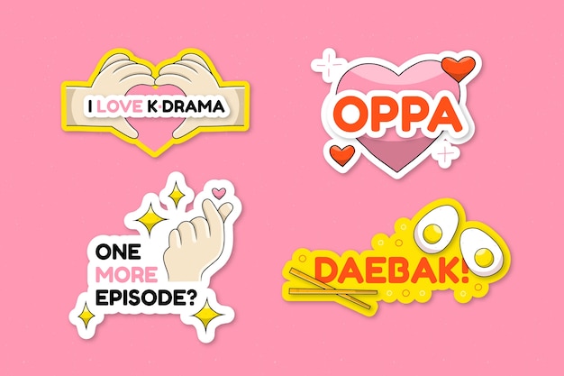 Free Vector hand drawn korean drama lettering