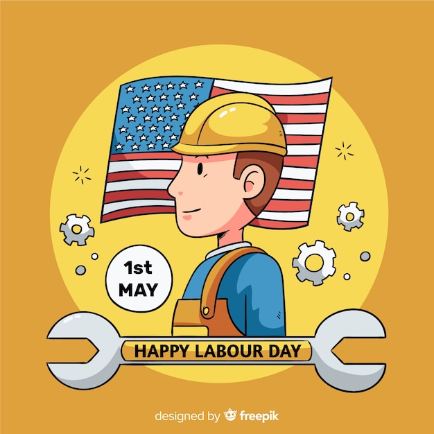 Free Vector hand drawn labor day background