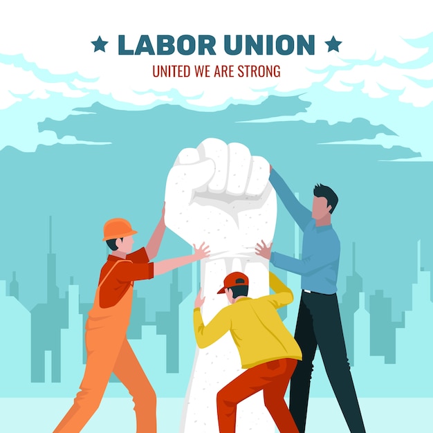 Free Vector hand drawn labor union illustration