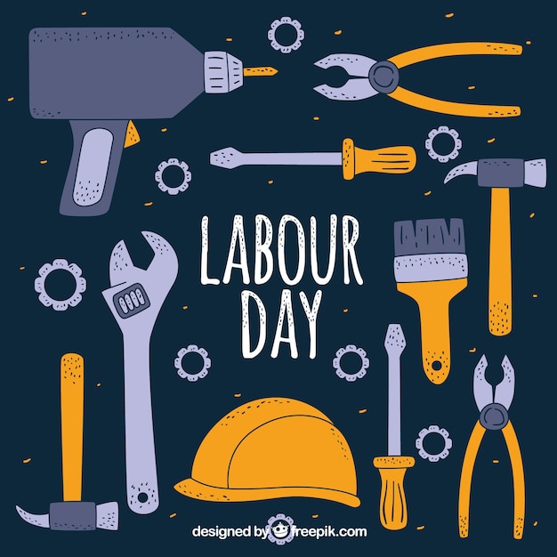 Free Vector hand drawn labour day background