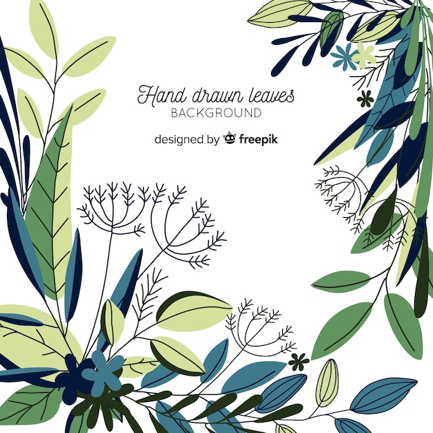 Free Vector hand drawn leaves background