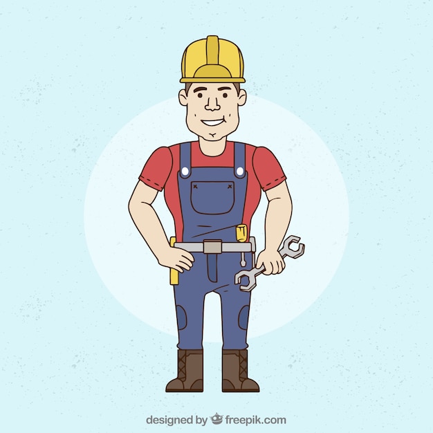 Free Vector hand drawn locksmith character