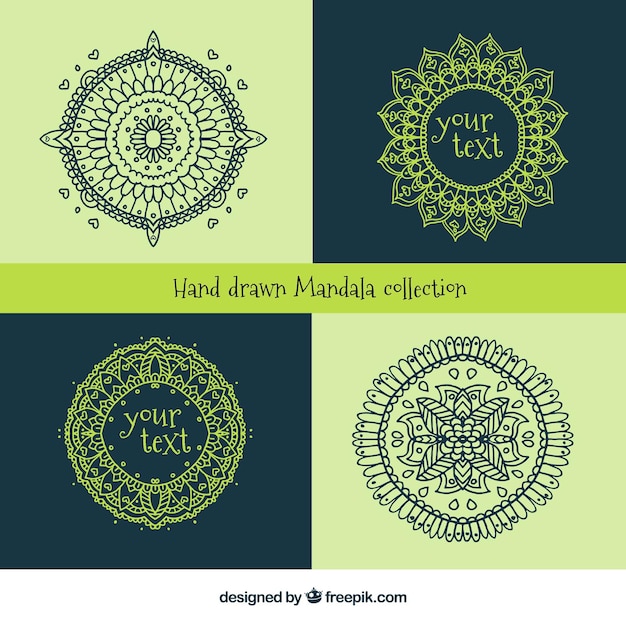 Free Vector hand drawn mandala collection